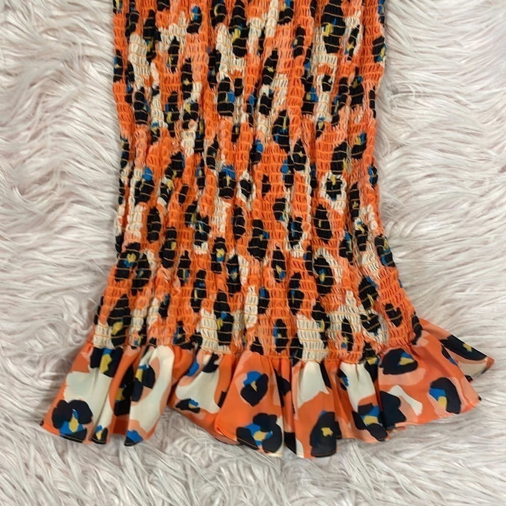 Waverly Grey Printed Sally Dress Leopard Print Mini Fitted Ruffle Beach - Picture 5 of 9